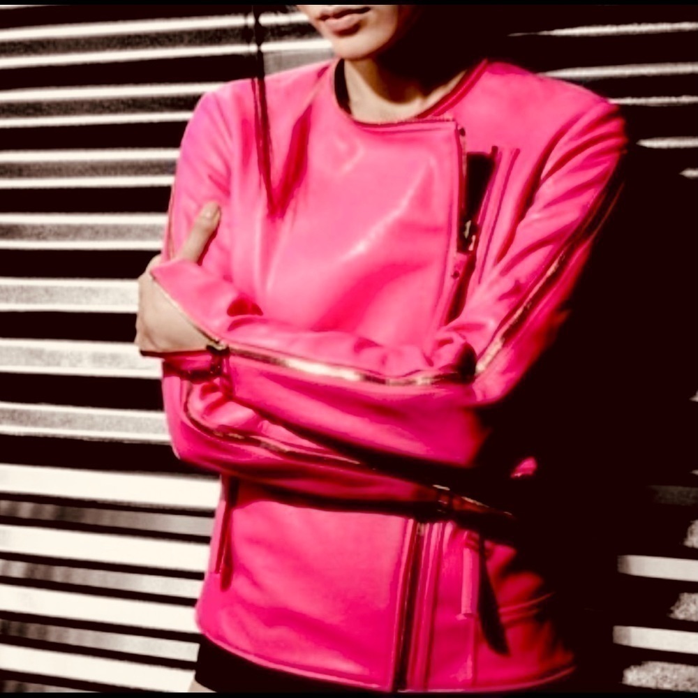 Runway & Magazine Edit Thomas Wylde Pink Leather & Zip Jacket S